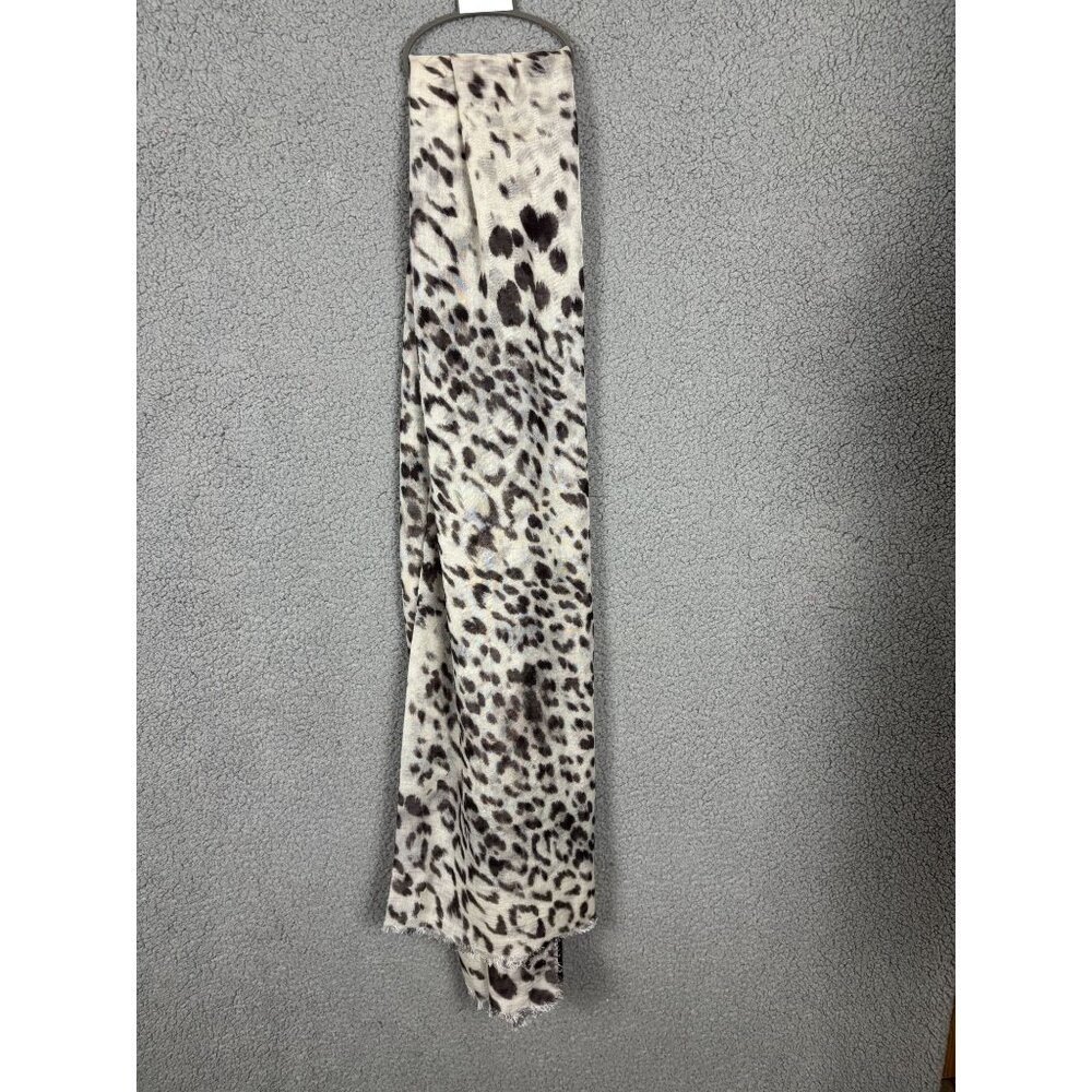 Women's Leopard Print Scarf By Echo New York Wool Modal Blend OS New With Tag's - Picture 3 of 6
